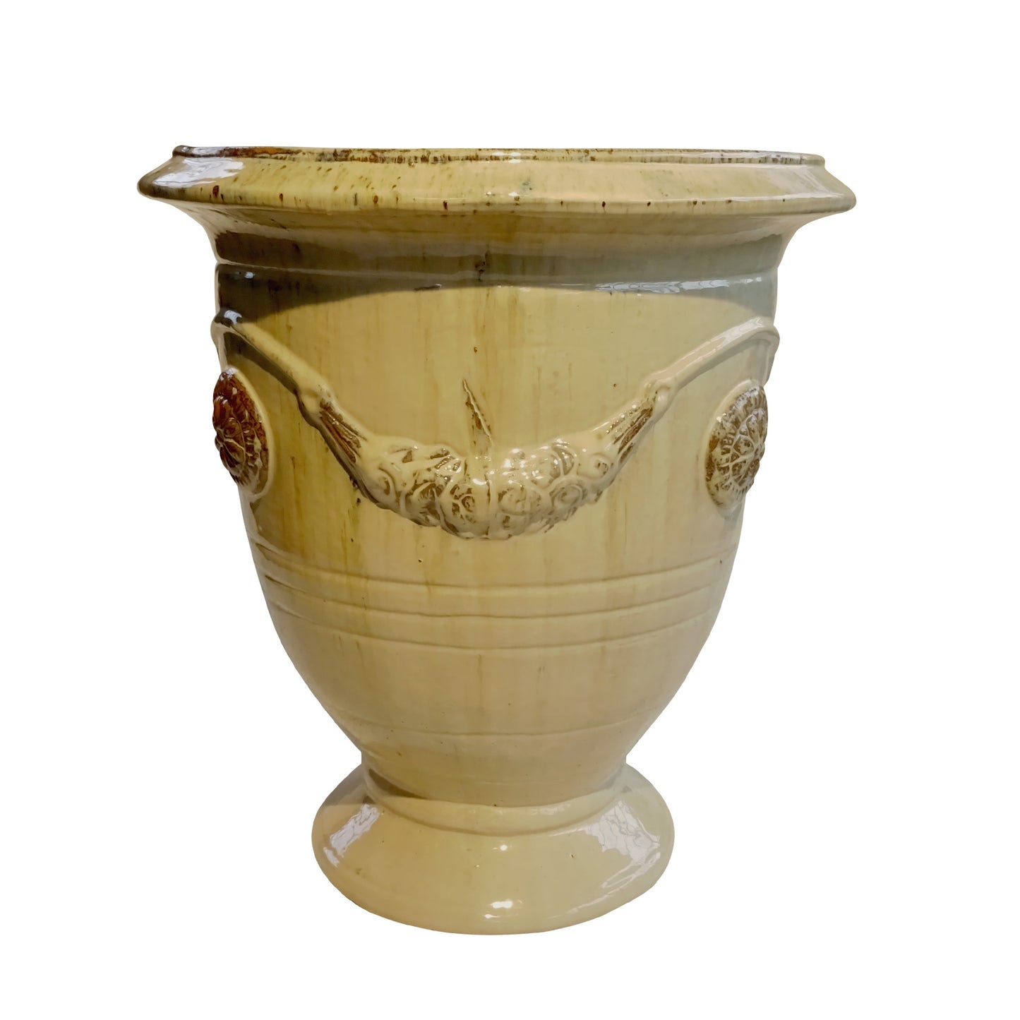 Blumentopf, Pflanzgefäß 4er Set Anduze beige 48x52cm, B-Ware (Speditionsartikel)