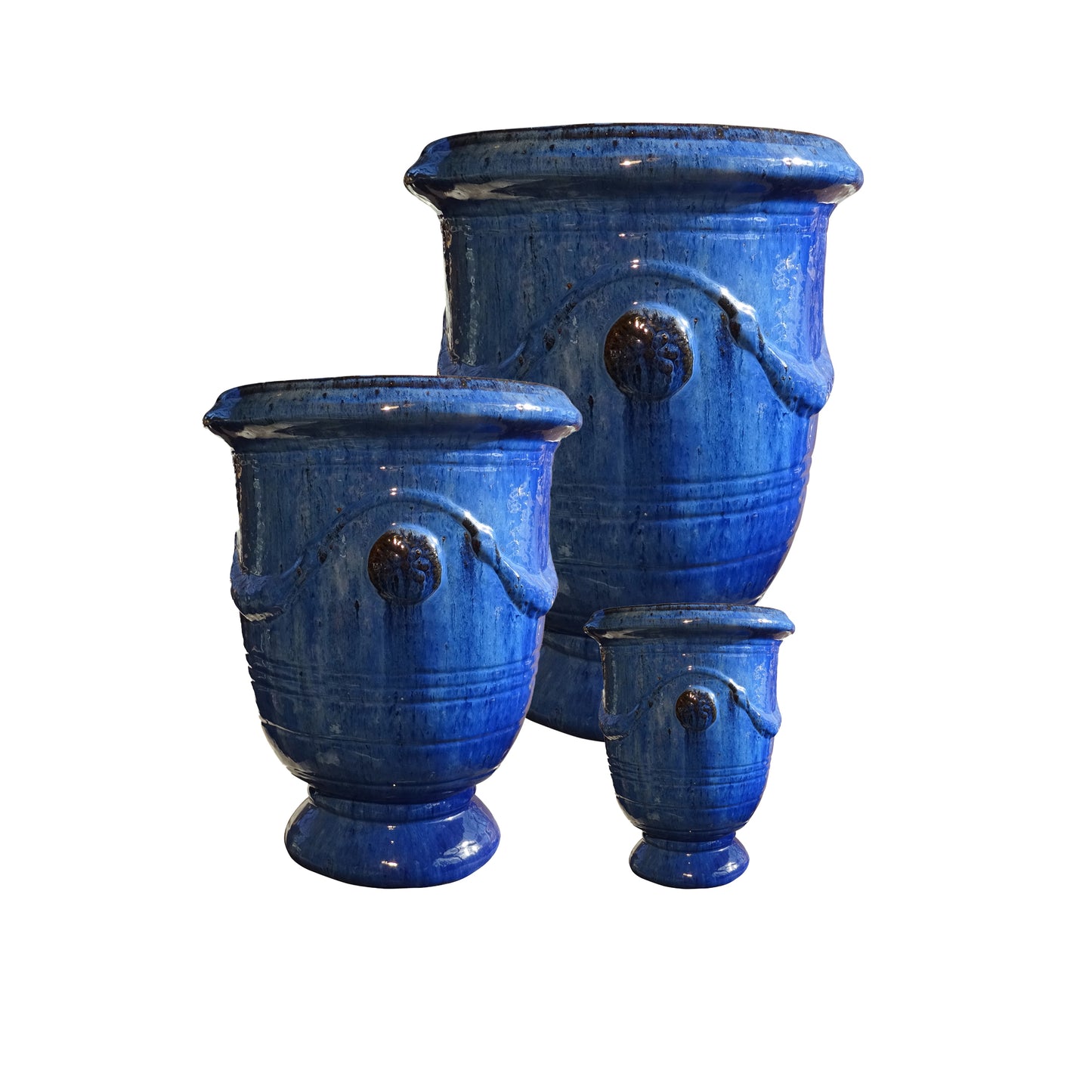 Blumentopf, Pflanzgefäß 3er Set Anduze blau - tucano-hamburg