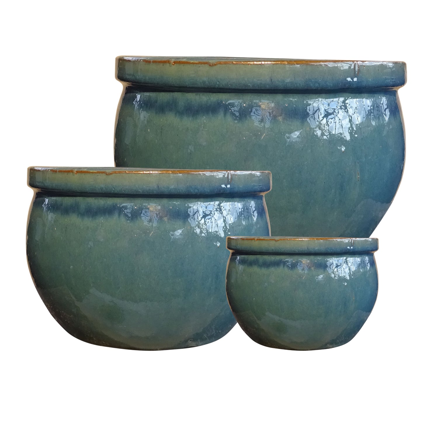 Blumentopf, Pflanzgefäß Bamboo jade, grün/blau 50x32cm - tucano-hamburg