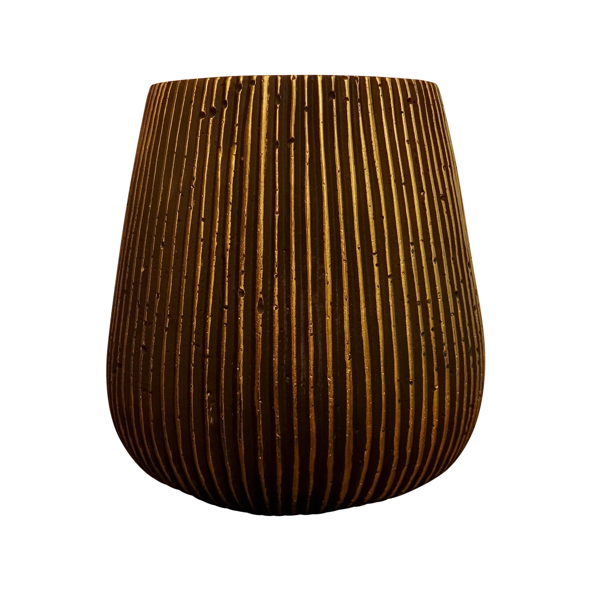 Blumentopf, Pflanzgefäß Barcelona schwarz-gold 11x16cm - tucano-hamburg