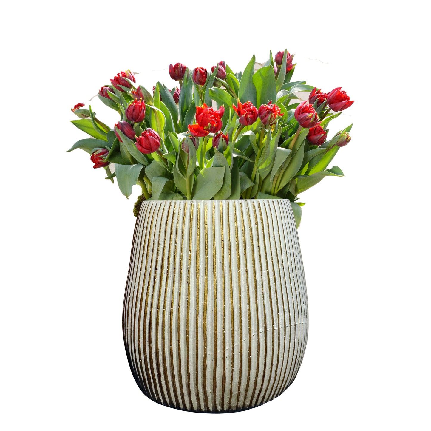 Blumentopf, Pflanzgefäß Barcelona weiß-gold 10x14cm - tucano-hamburg
