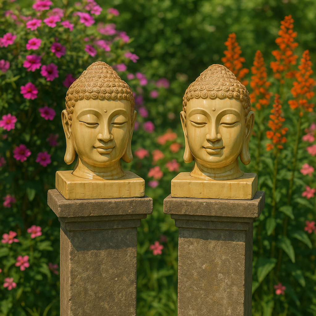 Gartenfigur Buddha beige 20x20x38cm - tucano-hamburg
