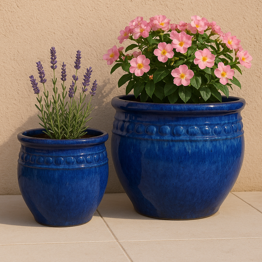 Blumentopf, Pflanzgefäß Coin blau 37x34cm - tucano-hamburg