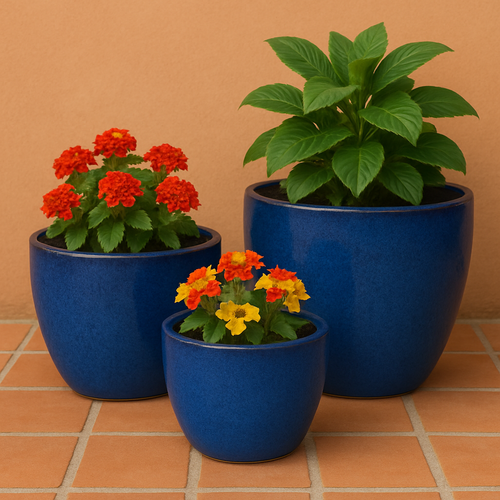 Blumentopf, Pflanzgefäß Eiertopf blau 36x30cm - tucano-hamburg