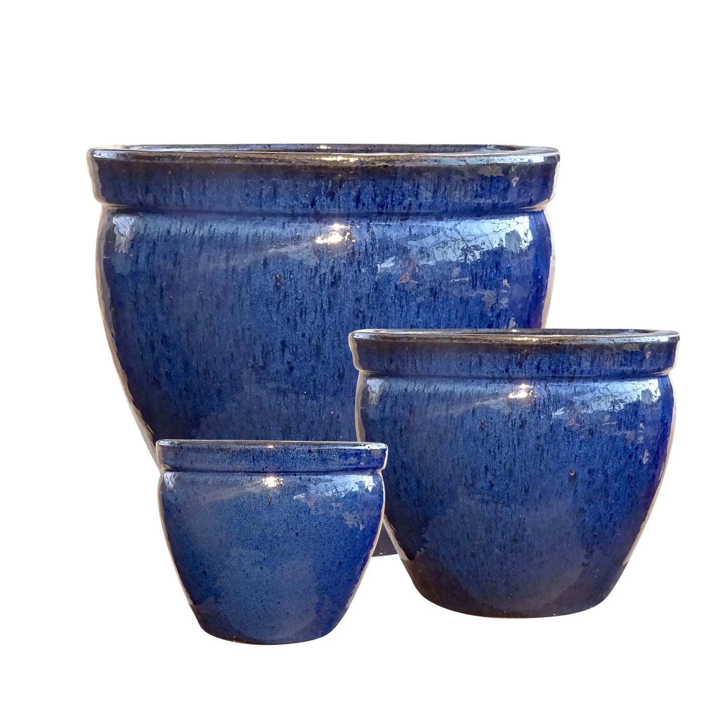 Blumentopf, Pflanzgefäß Bamboo hoch blau 29x25cm - tucano-hamburg
