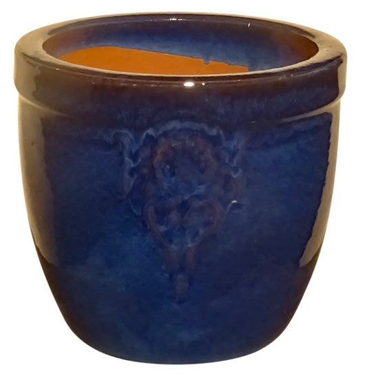 Blumentopf, Pflanzgefäß Blumenemblem blau 32x28cm - tucano-hamburg