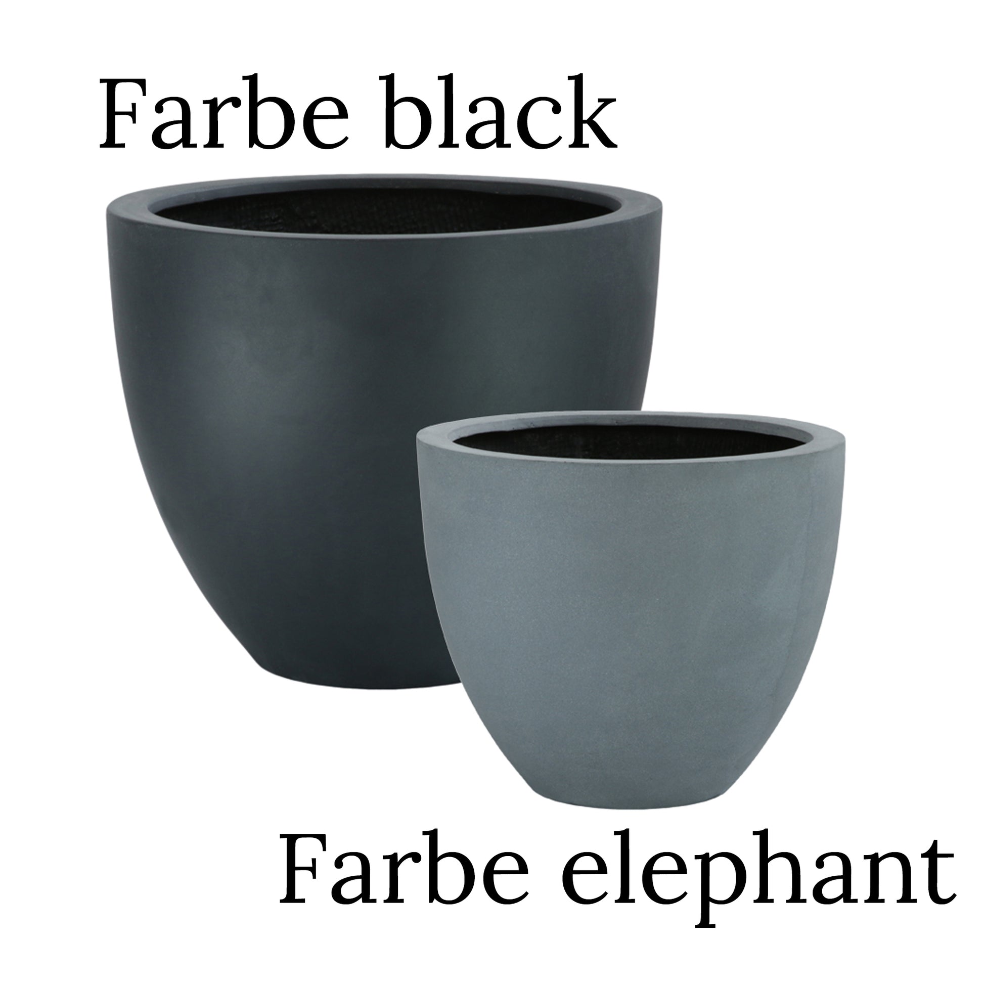 Blumentopf, Pflanzgefäß Fiberstone Eiertopf black 60x52cm - tucano-hamburg