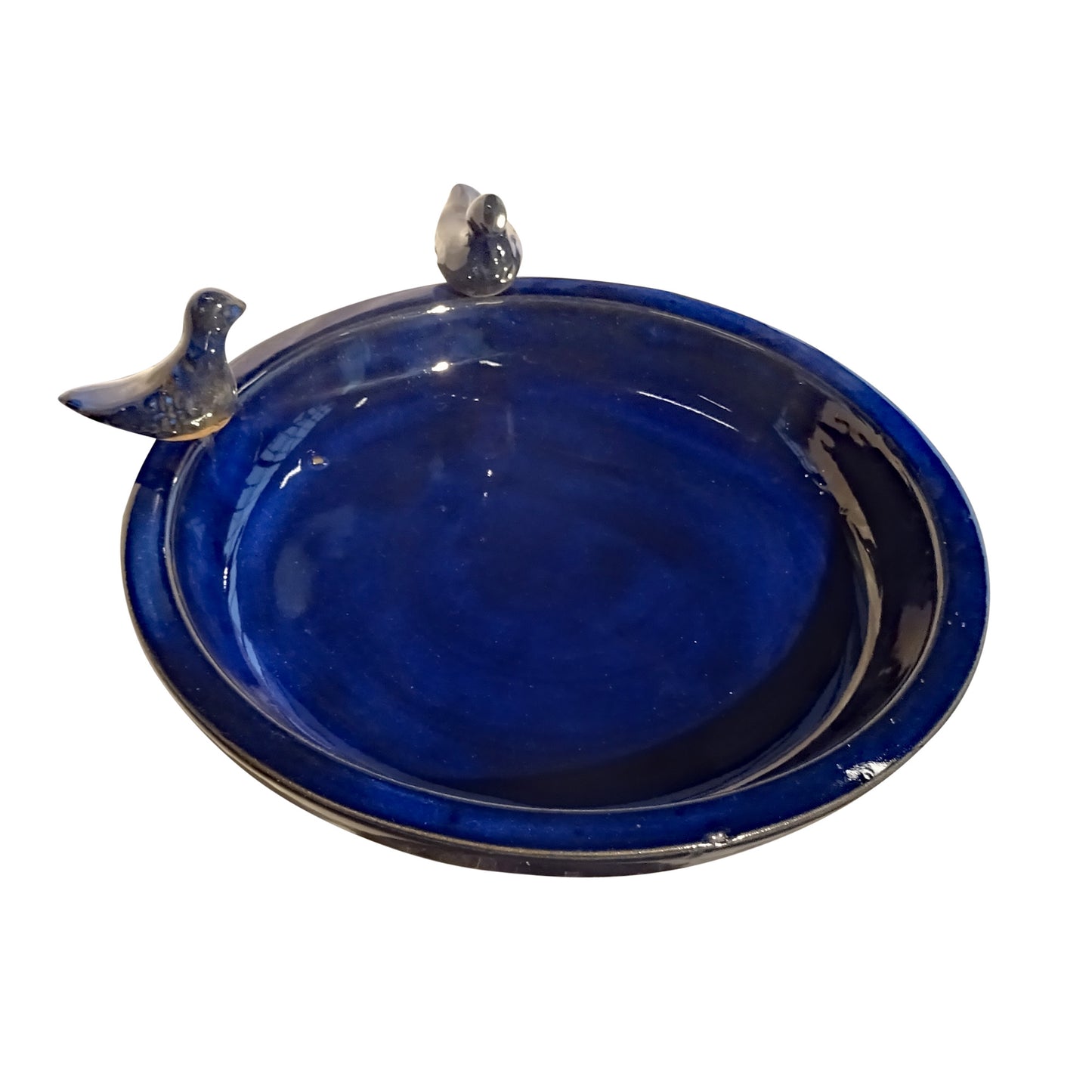 Vogelbad glasiert in blau - tucano-hamburg