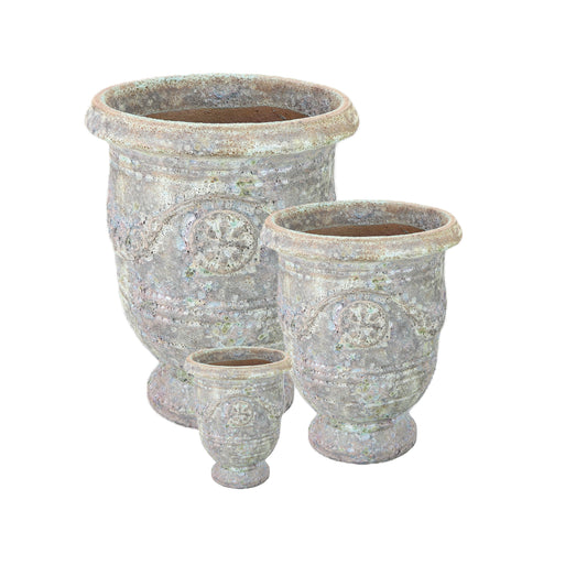 Blumentopf / Pflanzgefäß „3er Set Anduze Luna“ – Glasierte Steinguttöpfe frostfest & handgefertigt - tucano-hamburg