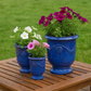 Blumentopf / Pflanzgefäß „3er Set Anduze“ – Glasierte Steinguttöpfe Blau, frostfest & handgefertigt - tucano-hamburg