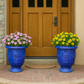 Blumentopf / Pflanzgefäß „Anduze“ – Glasierter Steinguttopf Blau 35x42 cm, frostfest & handgefertigt - tucano-hamburg