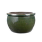 Blumentopf / Pflanzgefäß „Bamboo“ – Glasierter Steinguttopf in Dunkelgrün 39x25 cm, frostfest & handgefertigt - tucano-hamburg