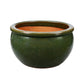 Blumentopf / Pflanzgefäß „Bamboo“ – Glasierter Steinguttopf in Dunkelgrün 39x25 cm, frostfest & handgefertigt - tucano-hamburg