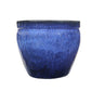 Blumentopf / Pflanzgefäß „Bamboo Hoch“ – Glasierter Steinguttopf Blau 38x30 cm, frostfest & handgefertigt - tucano-hamburg