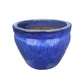 Blumentopf / Pflanzgefäß „Bamboo Hoch“ – Glasierter Steinguttopf Blau 38x30 cm, frostfest & handgefertigt - tucano-hamburg