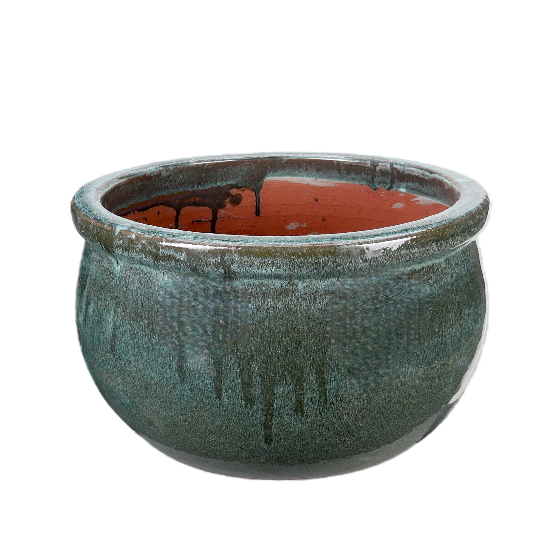 Blumentopf / Pflanzgefäß „Bamboo“ – Glasierter Steinguttopf Moosgrün 50x32 cm, frostfest & handgefertigt - tucano-hamburg