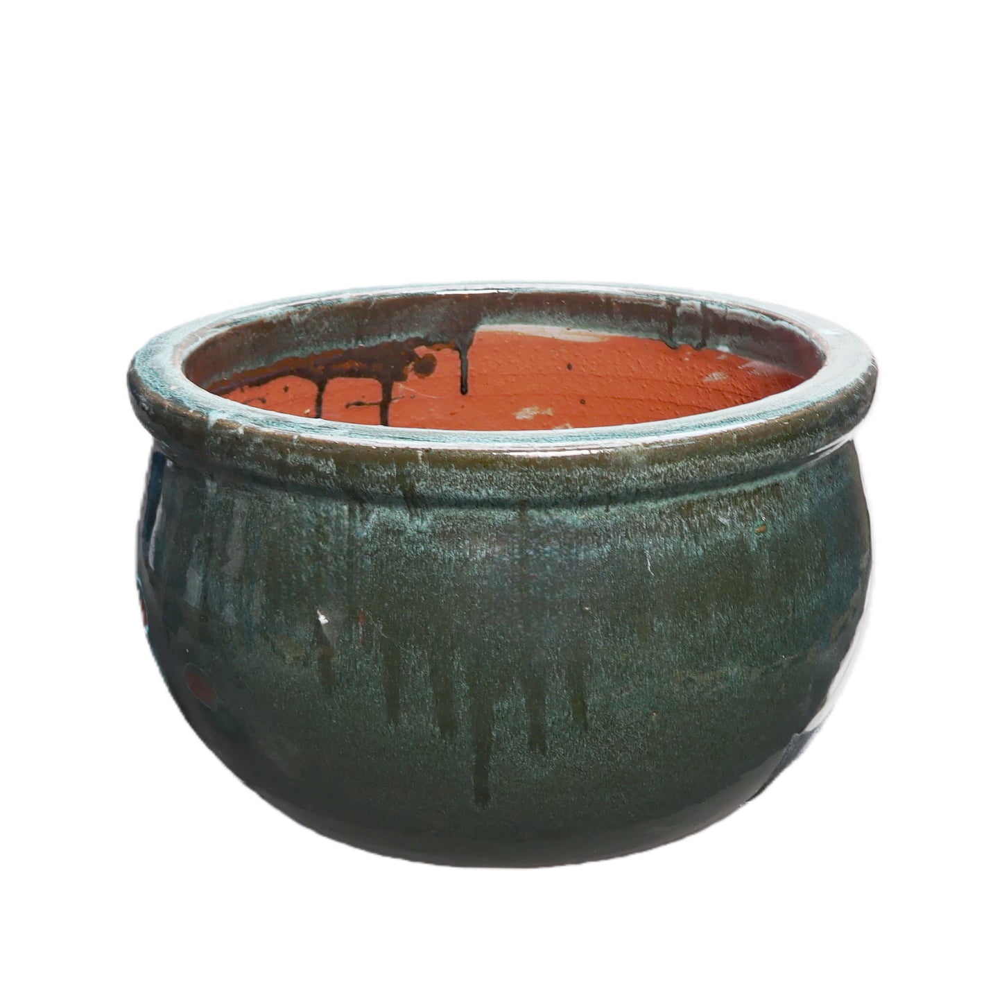 Blumentopf / Pflanzgefäß „Bamboo“ – Glasierter Steinguttopf Moosgrün 50x32 cm, frostfest & handgefertigt - tucano-hamburg