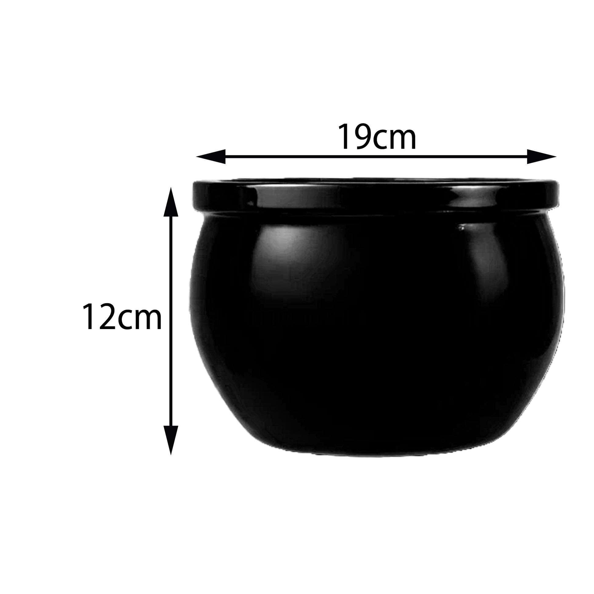 Blumentopf / Pflanzgefäß „Bamboo“ – Glasierter Steinguttopf Schwarz 19x12 cm, frostfest & handgefertigt - tucano-hamburg