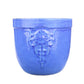 Blumentopf / Pflanzgefäß „Blumenemblem“ – Glasierter Steinguttopf Blau 26x25 cm, frostfest & handgefertigt - tucano-hamburg