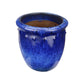 Blumentopf / Pflanzgefäß „Bordo“ – Glasierter Steinguttopf Blau 37x37 cm, frostfest & handgefertigt