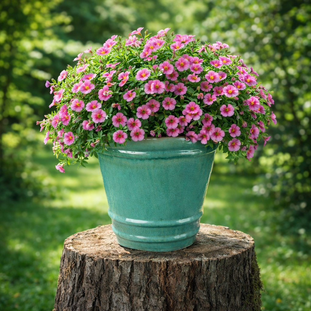 Blumentopf / Pflanzgefäß „Conca“ – Glasierter Steinguttopf Jade-Grün 43x40 cm, frostfest & handgefertigt - tucano-hamburg