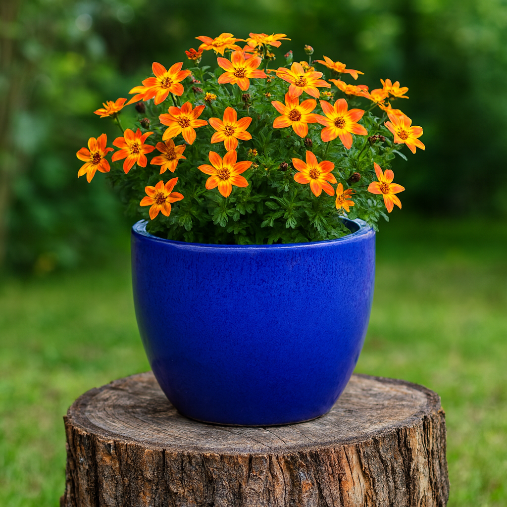 Egg pot blue 23x19cm