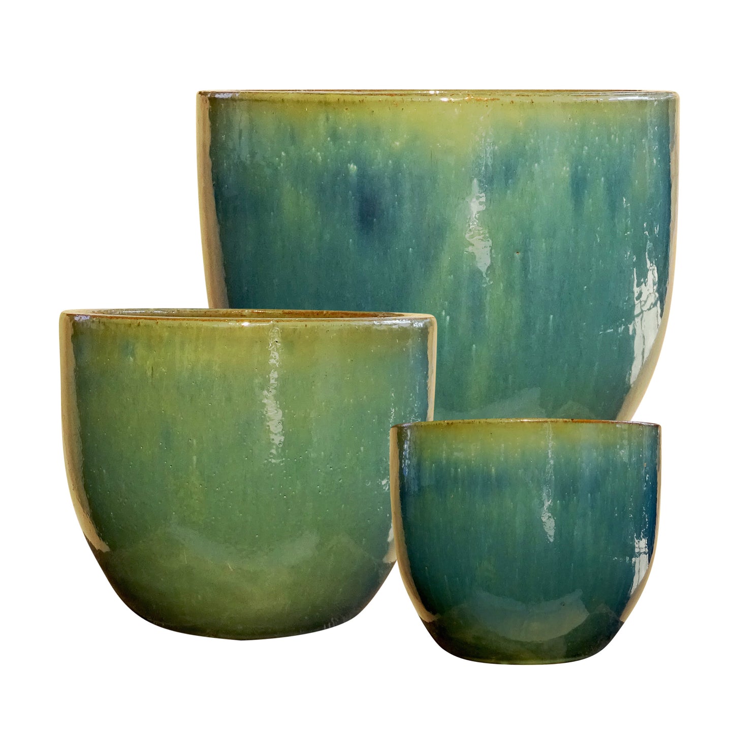 Egg pot jade, green/blue 30x25cm