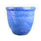 Blumentopf / Pflanzgefäß „Farmer“ – Glasierter Steinguttopf Blau 36x33 cm, frostfest & handgefertigt
