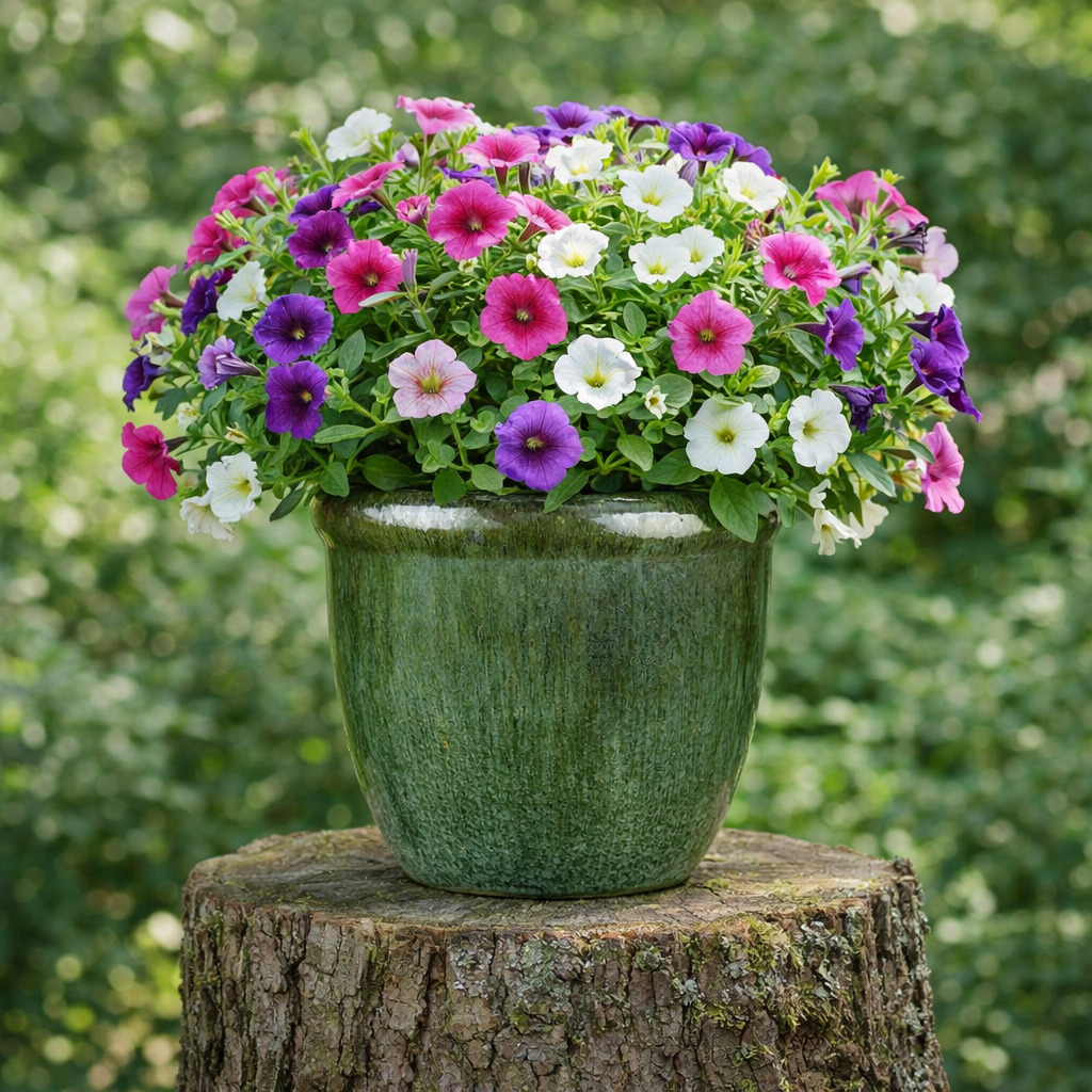 Blumentopf / Pflanzgefäß „Farmer“ – Glasierter Steinguttopf in Moosgrün 55x47 cm, frostfest & handgefertigt - tucano-hamburg