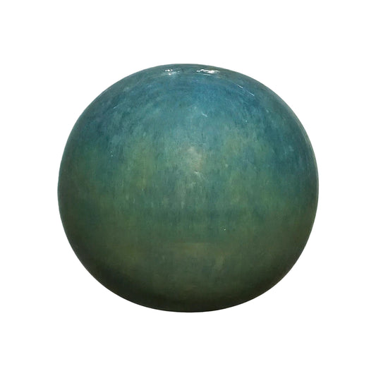 Gartenkugel grün/blau 16 cm – frostfeste Dekokugel aus Steinzeug, handgefertigt für Garten & Terrasse - tucano-hamburg