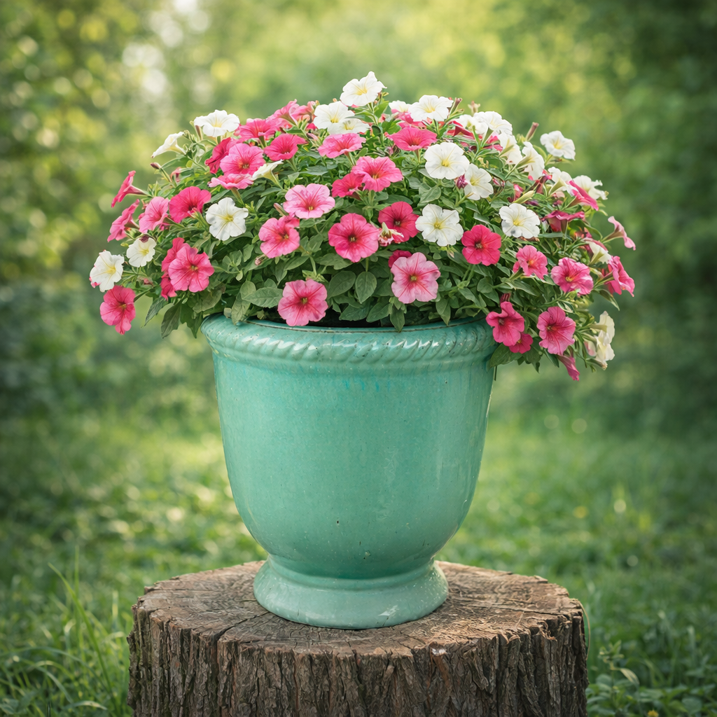 Blumentopf / Pflanzgefäß „Laurel“ – Glasierter Steinguttopf Jade-Grün 29x30cm, frostfest & handgefertigt B-Ware. - tucano-hamburg