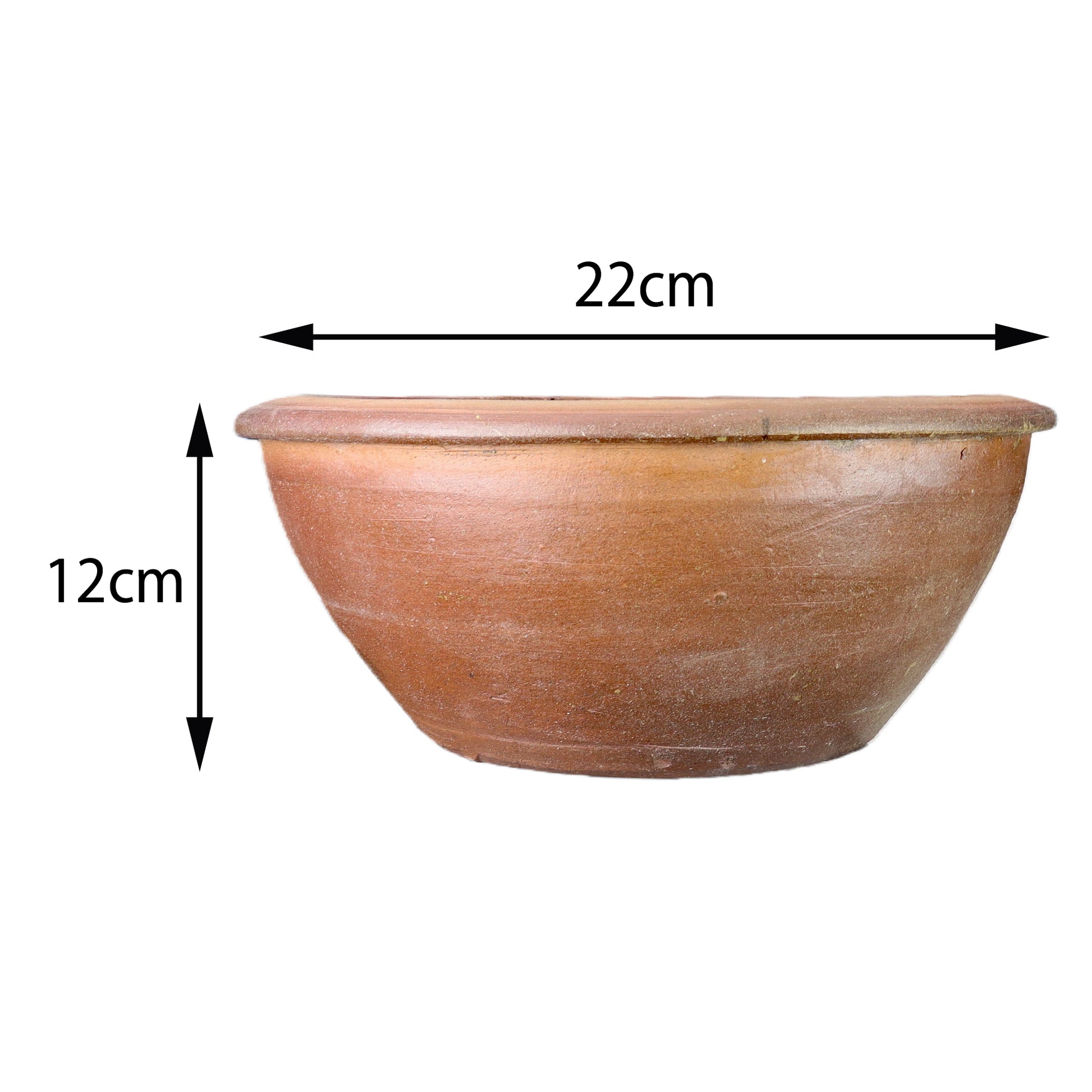 Blumentopf / Pflanzgefäß „Lotus Schale“ – Steinguttopf 22x12 cm, frostfest & handgefertigt - tucano-hamburg