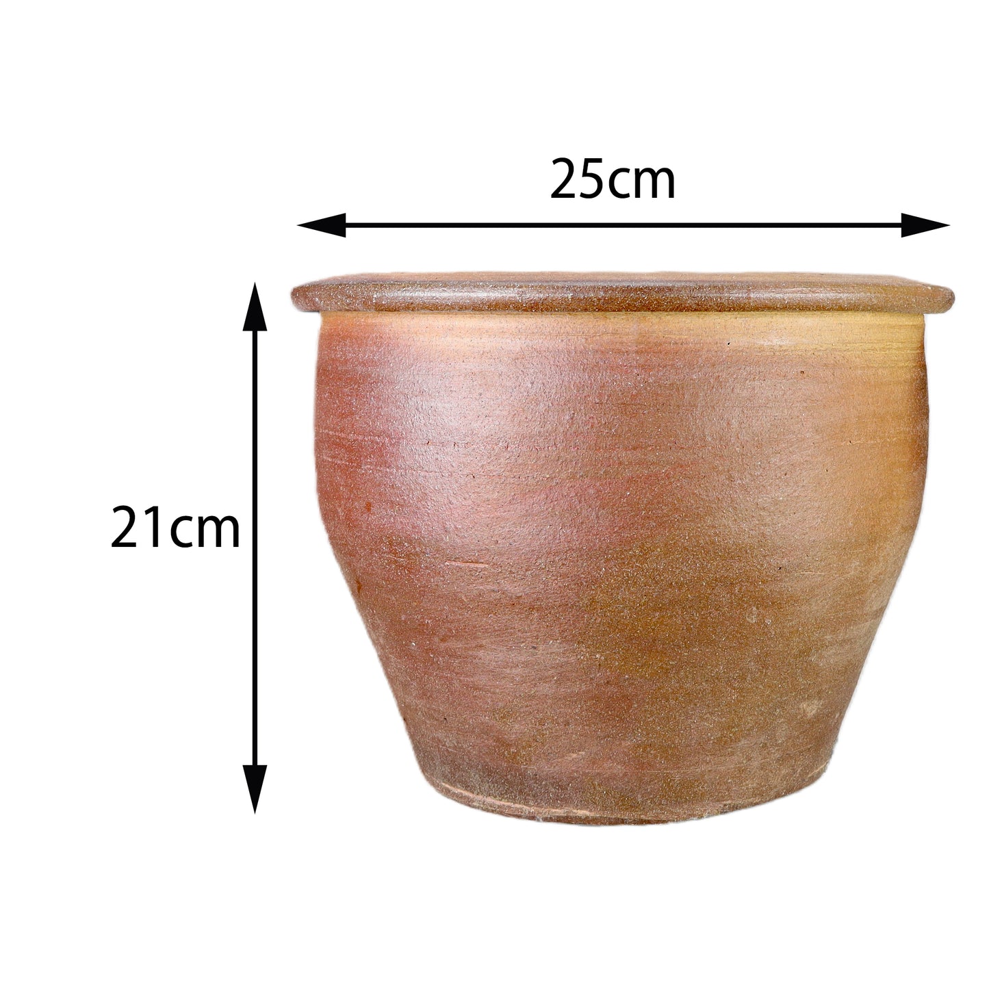 Blumentopf / Pflanzgefäß „Lotus Braun“ – Steinguttopf 25x21 cm, frostfest & handgefertigt - tucano-hamburg