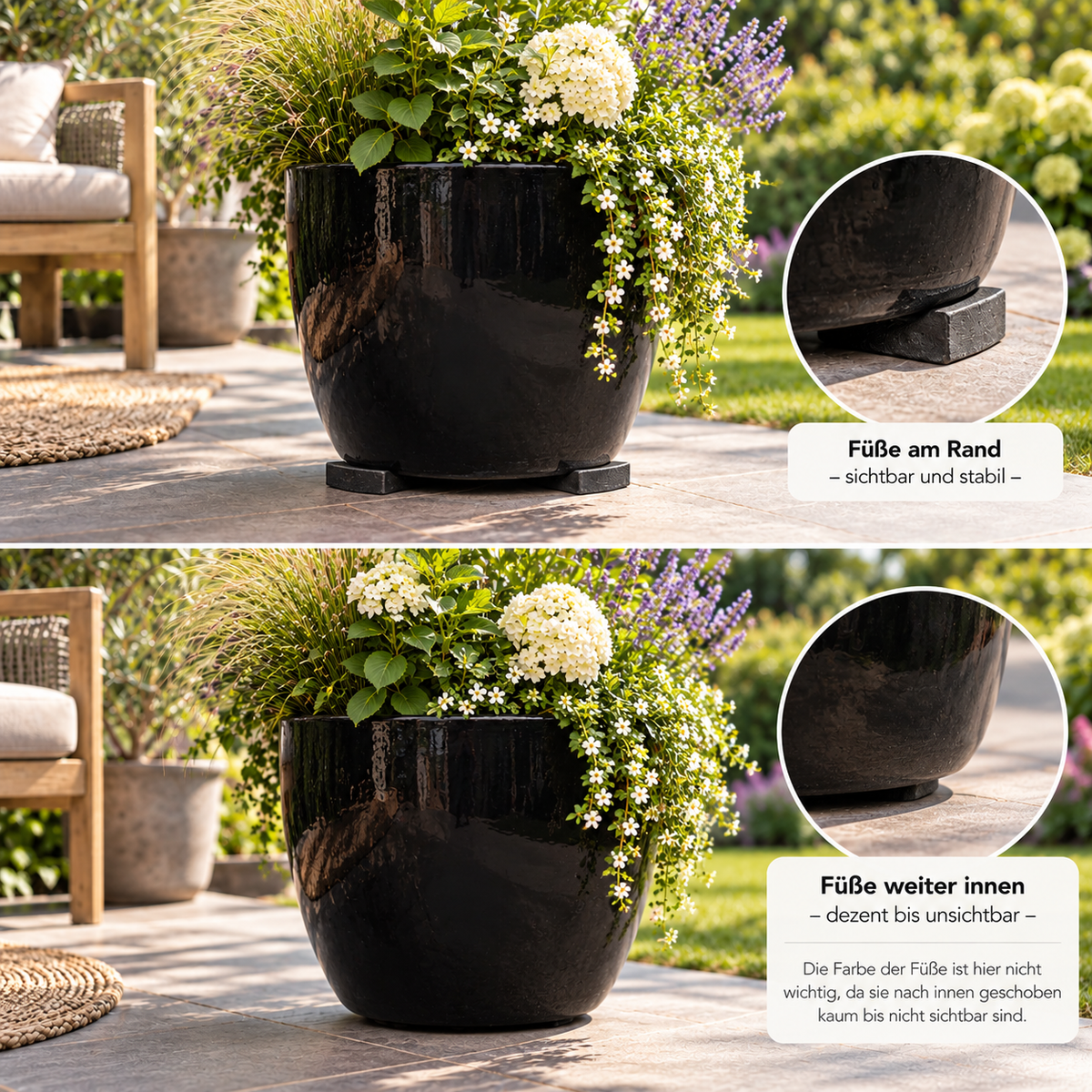 Foot anthracite small set of 10