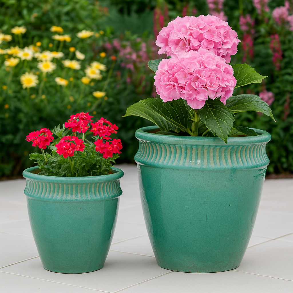 Blumentopf, Pflanzgefäß Vase Stripes jade 39x42cm - tucano-hamburg