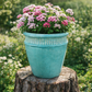 Blumentopf / Pflanzgefäß „Vase Stripes“ – Glasierter Steinguttopf Jade-Grün 39x42cm, frostfest & handgefertigt - tucano-hamburg