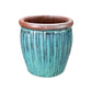 Blumentopf / Pflanzgefäß „Verti“ – Glasierter Steinguttopf in Grün/Blau 38x37 cm, frostfest & handgefertigt - tucano-hamburg