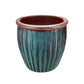 Blumentopf / Pflanzgefäß „Verti“ – Glasierter Steinguttopf in Grün/Blau 38x37 cm, frostfest & handgefertigt - tucano-hamburg
