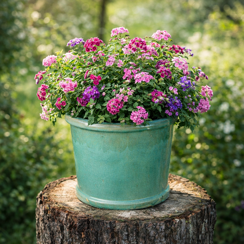 Blumentopf / Pflanzgefäß „Zylinder“ – Glasierter Steinguttopf Jade-Grün 38x30 cm, frostfest & handgefertigt - tucano-hamburg