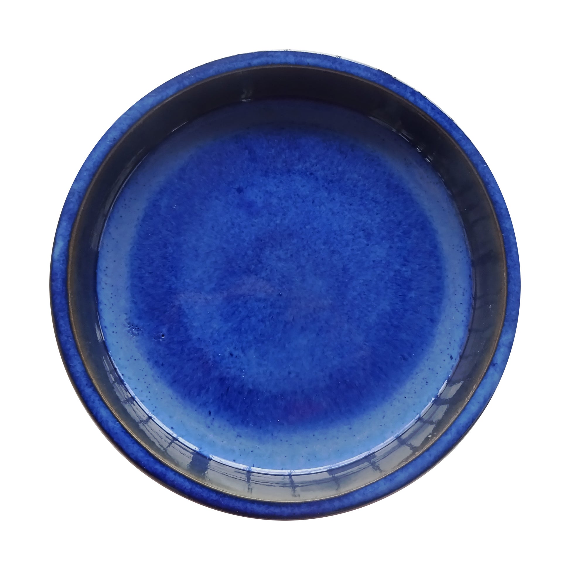 Blau glasierter Teller / Untersetzer aus frostfestem Steinzeug